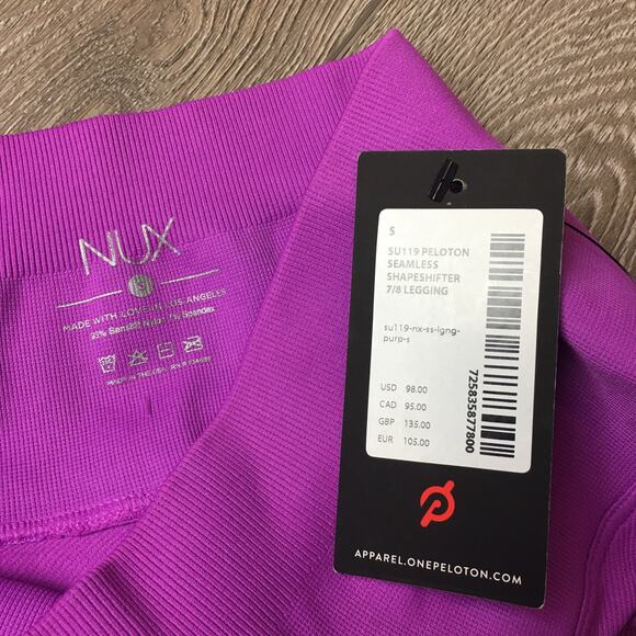 NWT Nux Peloton Women Seamless Shapeshifter Purple 7/8 Legging Yoga Gym Small - Picture 3 of 7